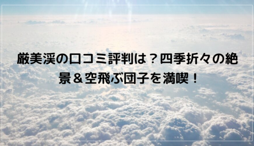 厳美渓の口コミ評判は？四季折々の絶景＆空飛ぶ団子を満喫！